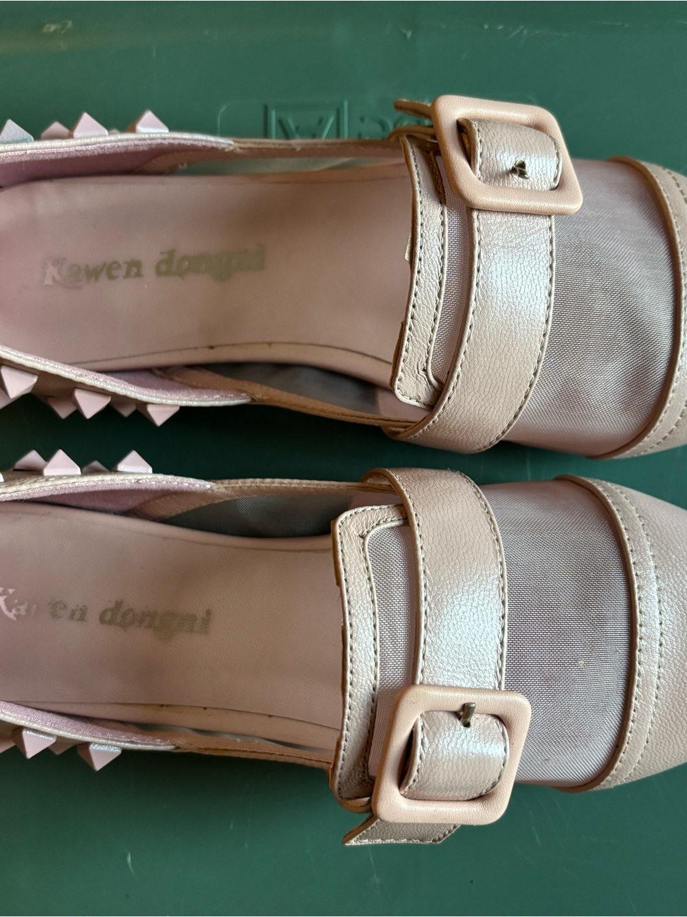 Kwen Dongni Women’s Pale Pink Buckle Flats